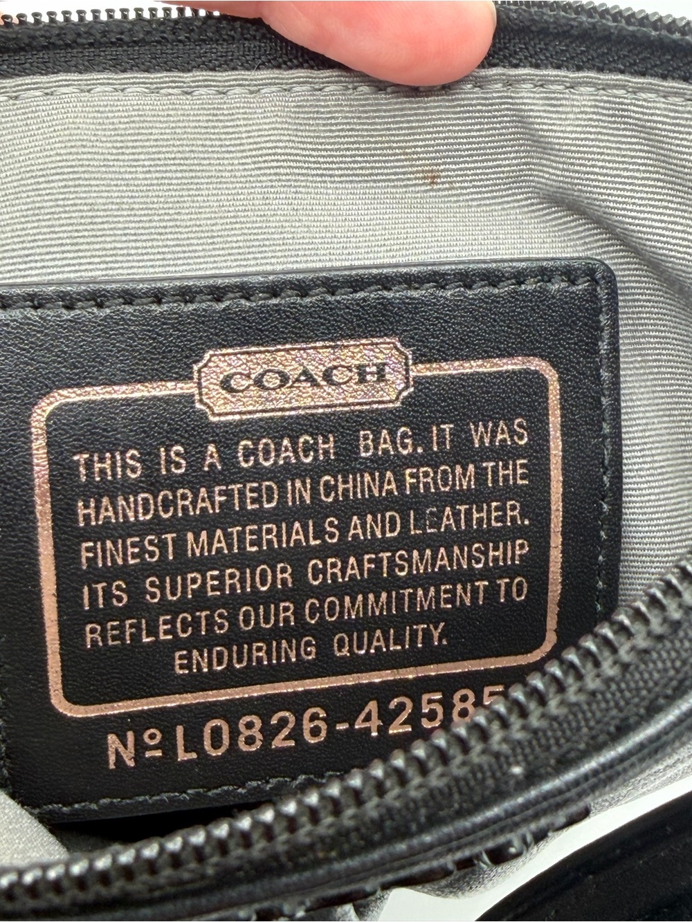 Coach Black Leather Adjustable Zip Closure Crossbody Bag #L0826-42585 - Picture 9 of 15